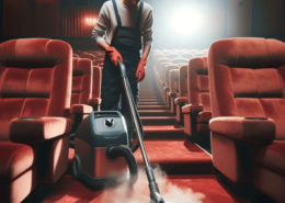 Pulizia delle poltrone di cinema e teatri a vapore